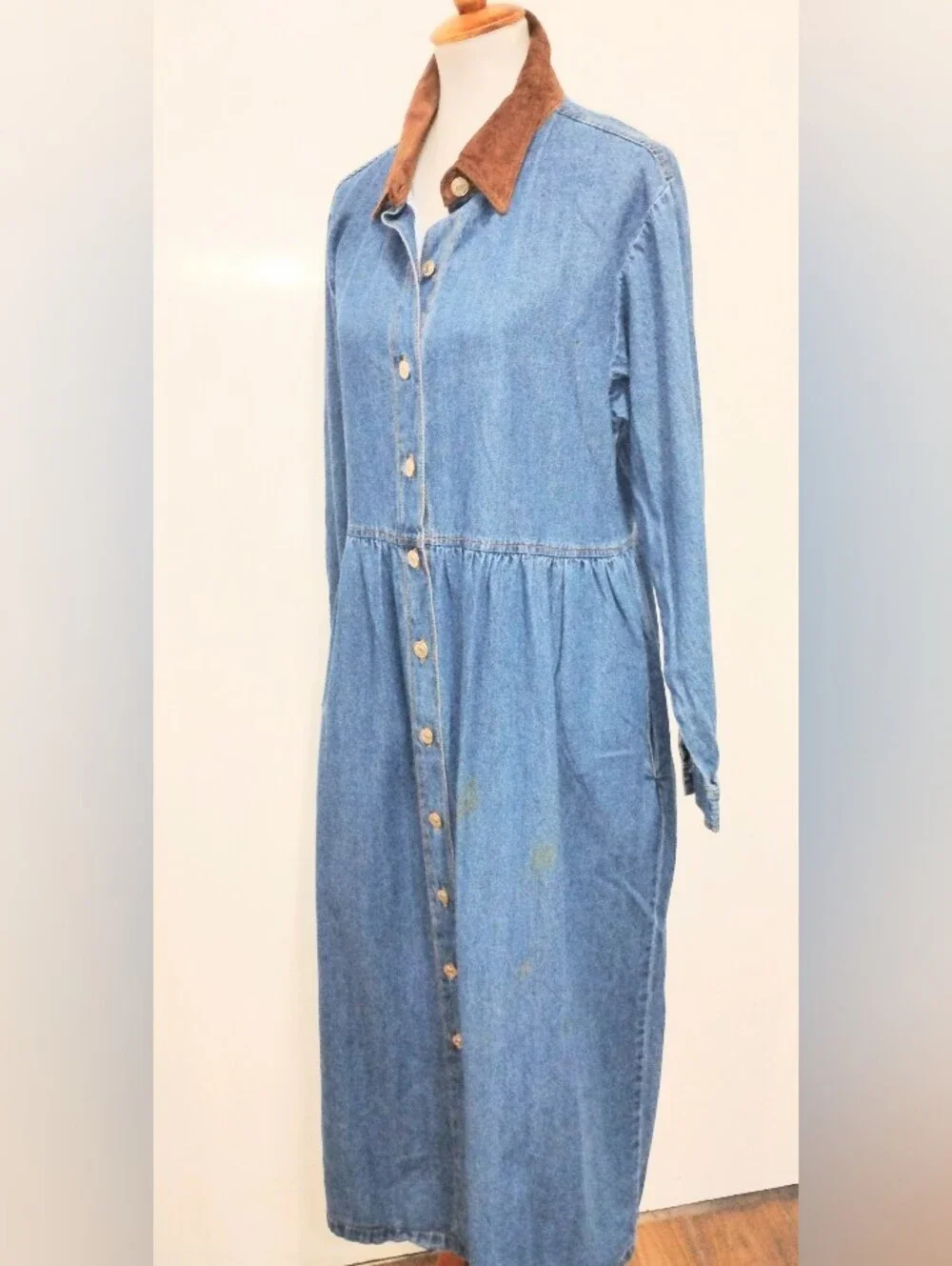 RETRO REVOLT DENIM MAXI DRESS
